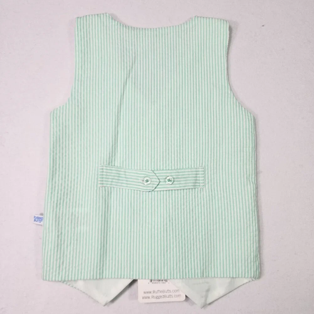 Ruffle Butts Toddler Seersucker Vest 3T Mint Easter‎ Child Ring Bearer Wedding